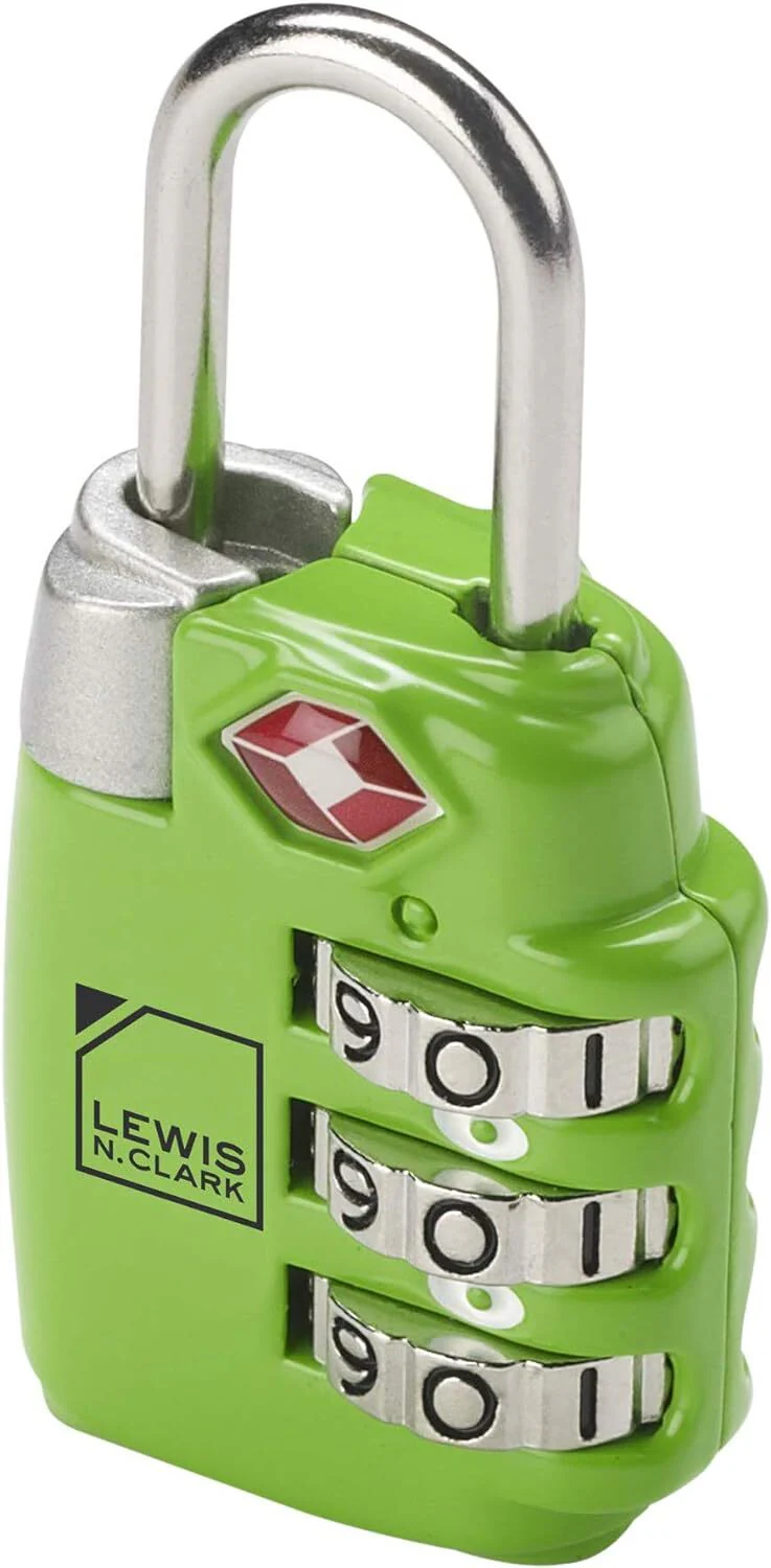 Lewis N. Clark TSA Combination Secure Padlock for Suitcase & Luggage Green - Image 2