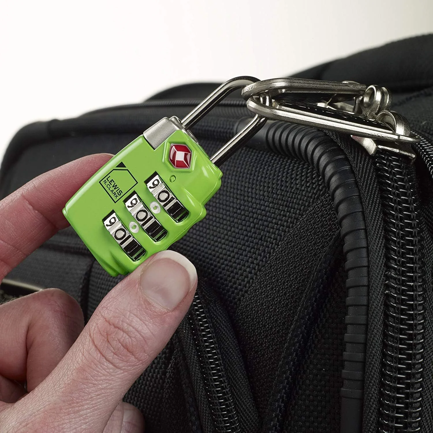 Lewis N. Clark TSA Combination Secure Padlock for Suitcase & Luggage Green - Image 3
