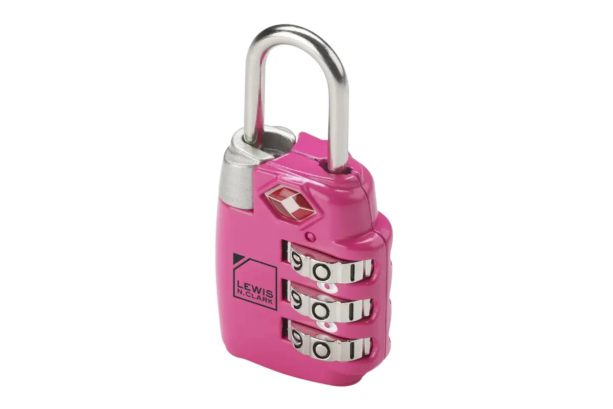 Lewis N. Clark TSA Combination Secure Padlock for Suitcase & Luggage Pink - Image 2