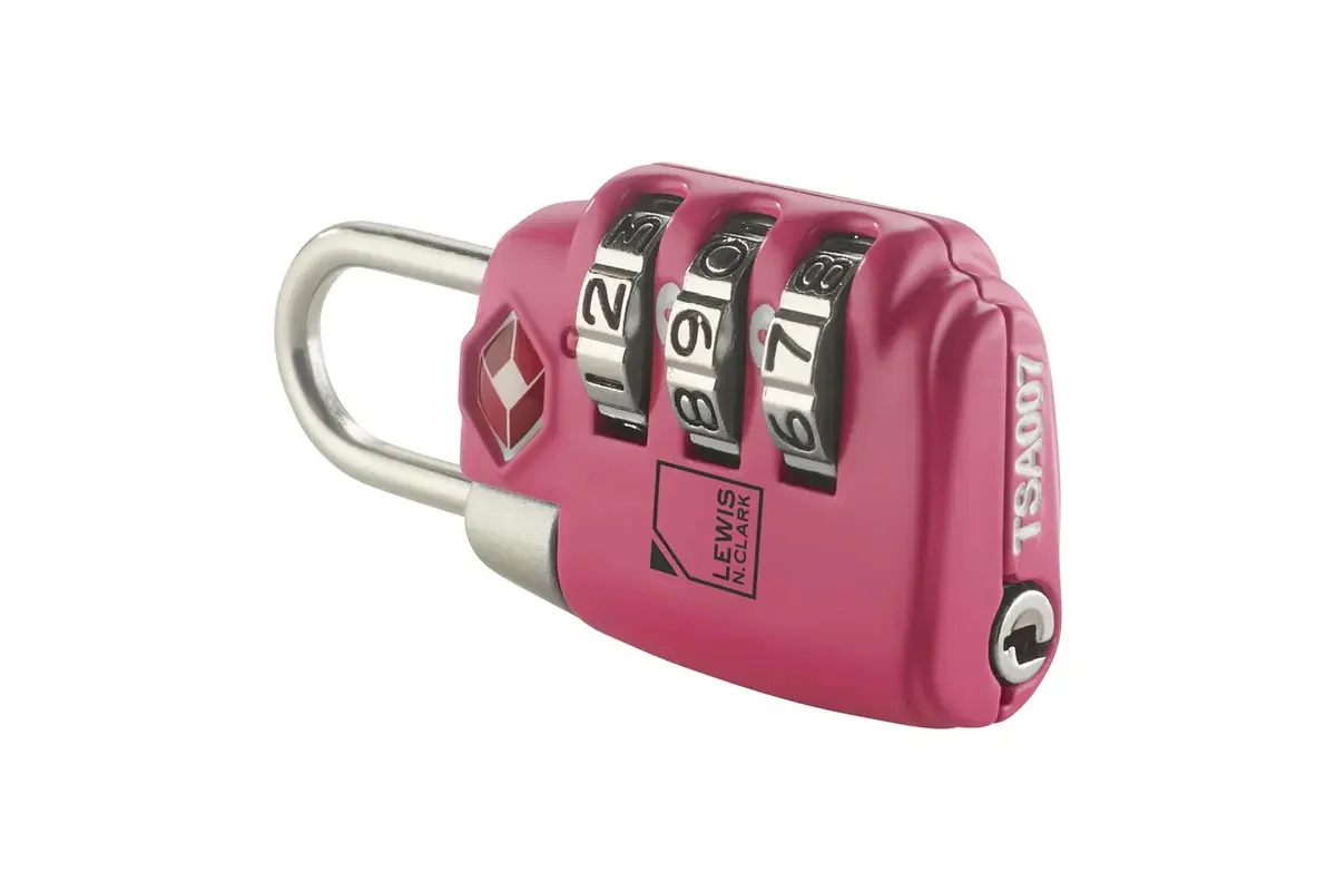 Lewis N. Clark TSA Combination Secure Padlock for Suitcase & Luggage Pink - Image 3