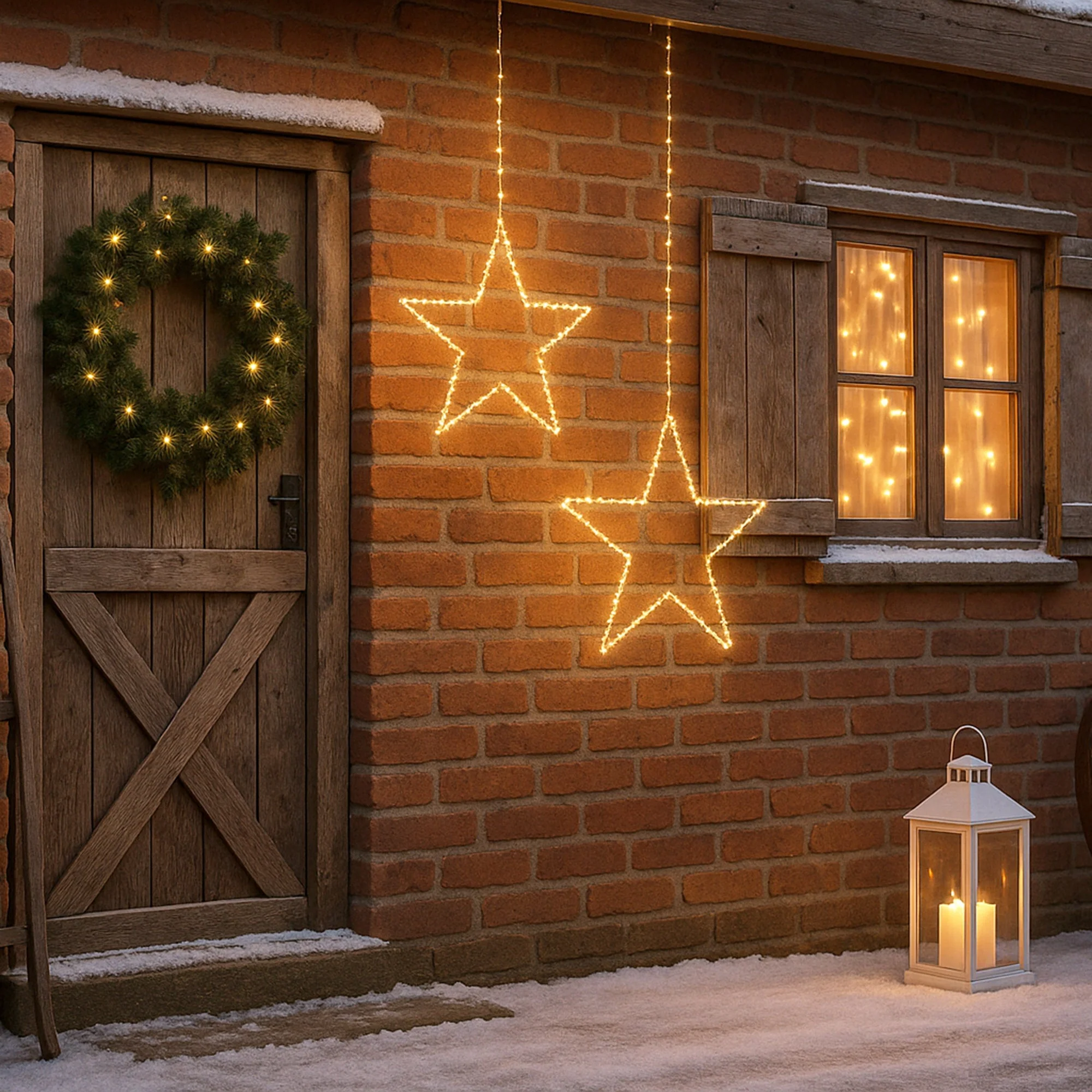 Lexi Lighting 2D Outdoor Hanging Star Christmas Lights Duo - Image 3
