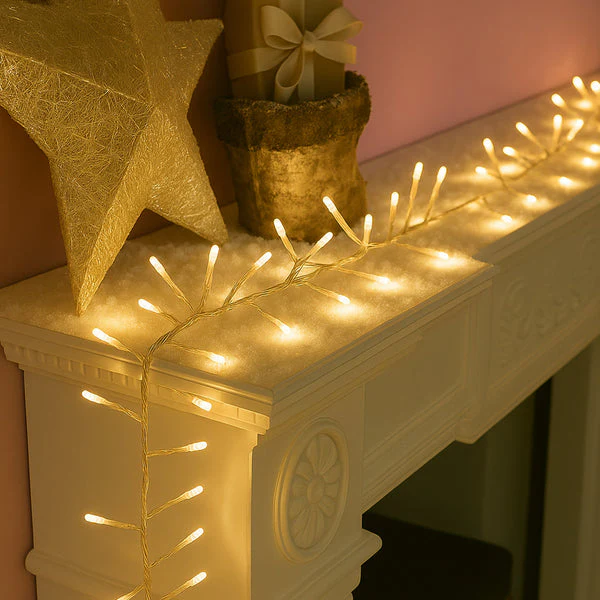Lexi Lighting 720 LED Cluster Christmas Lights with Clear Cable - Warm White - Image 6
