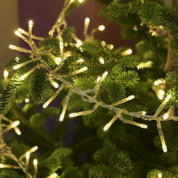 Lexi Lighting 720 LED Cluster Christmas Lights with Clear Cable - Warm White - Image 7