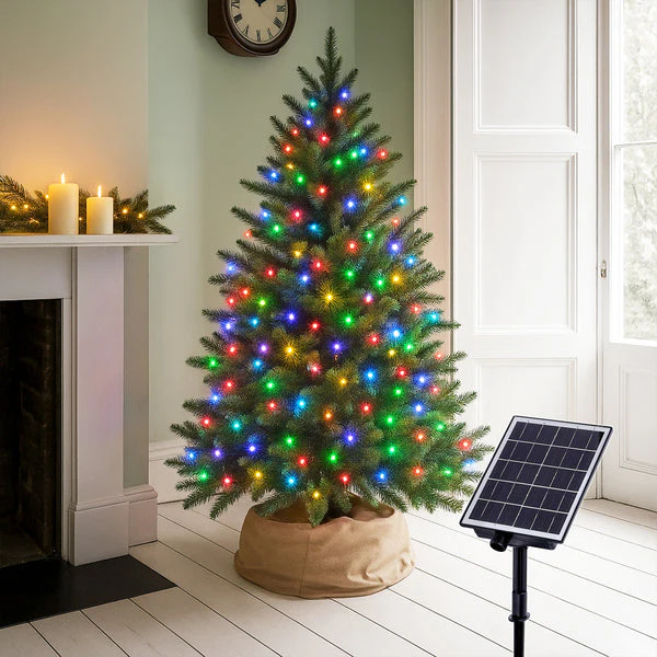 Lexi Lighting Solar 420 LED Fairy Christmas Lights Chain with Dark Green Cable - Multicolour - Image 3
