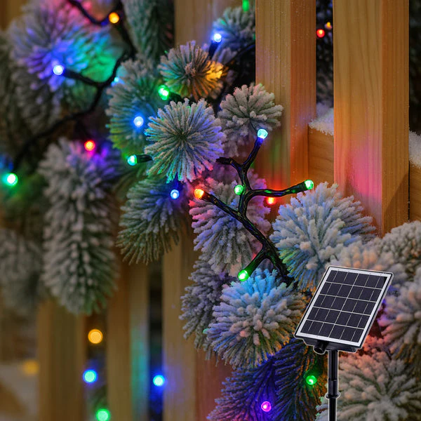 Lexi Lighting Solar 420 LED Fairy Christmas Lights Chain with Dark Green Cable - Multicolour - Image 4