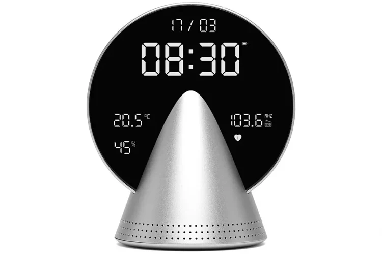 Lexon Conic Radio Alarm Clock With FM Bluetooth Speaker - Alu Polish - Image 2