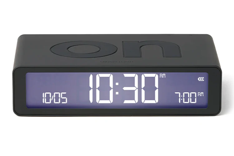 Lexon Flip Classic Reversible Alarm Clock (Grey) - Image 2