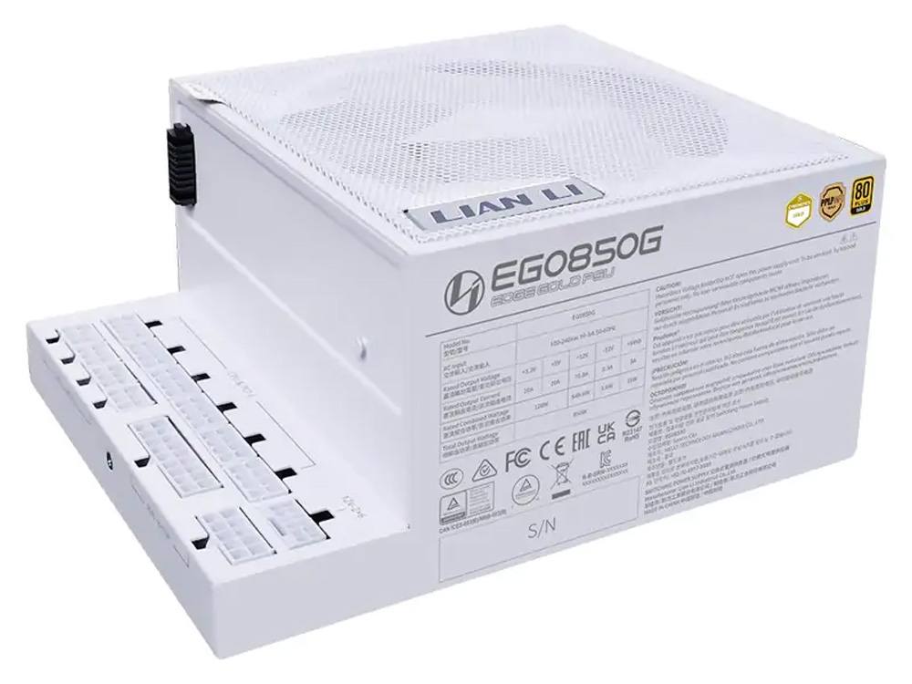 Lian Li Edge Gold 850W 80+ Gold Modular ATX 3.1 Power Supply - White (USB hub not included) - Image 2