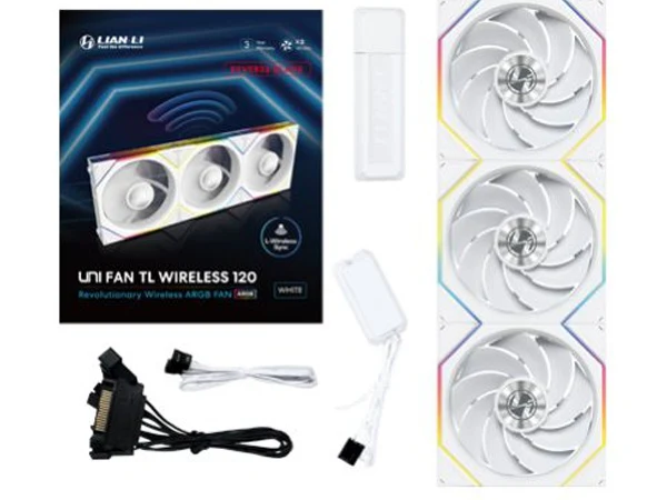 Lian Li Uni Fan TL Wireless 120mm Reverse Blade Fan White - 3 Pack (12RTL1W3W) - Image 3