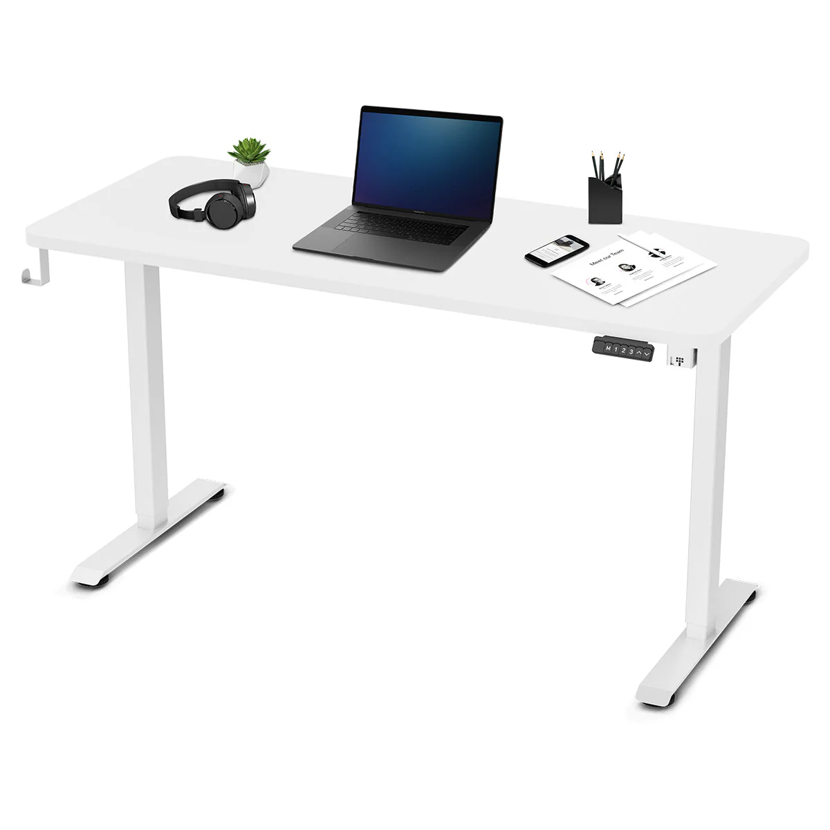 Lifespan Fitness ErgoDesk Electric Standing Desk 140cm (White/White) - Image 2