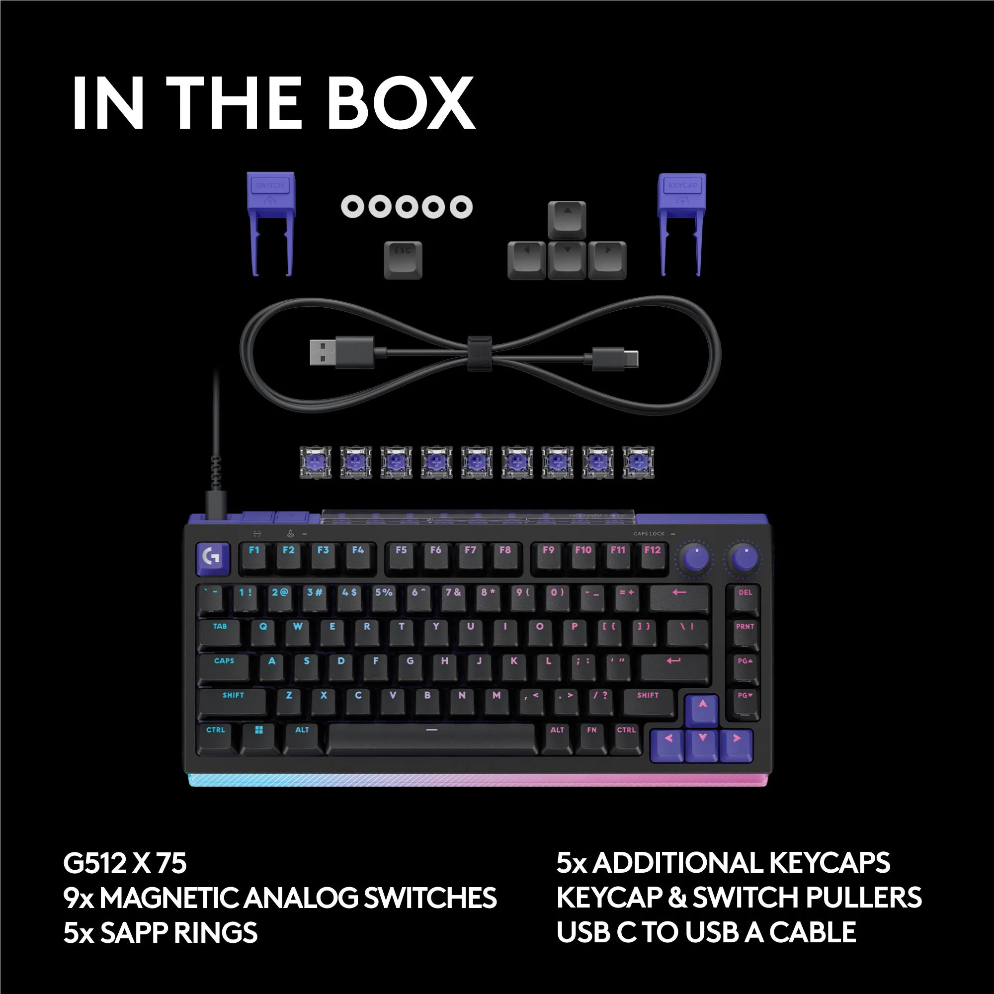 Logitech G G512 X 75 Mechanical Gaming Keyboard (Black) - Image 10