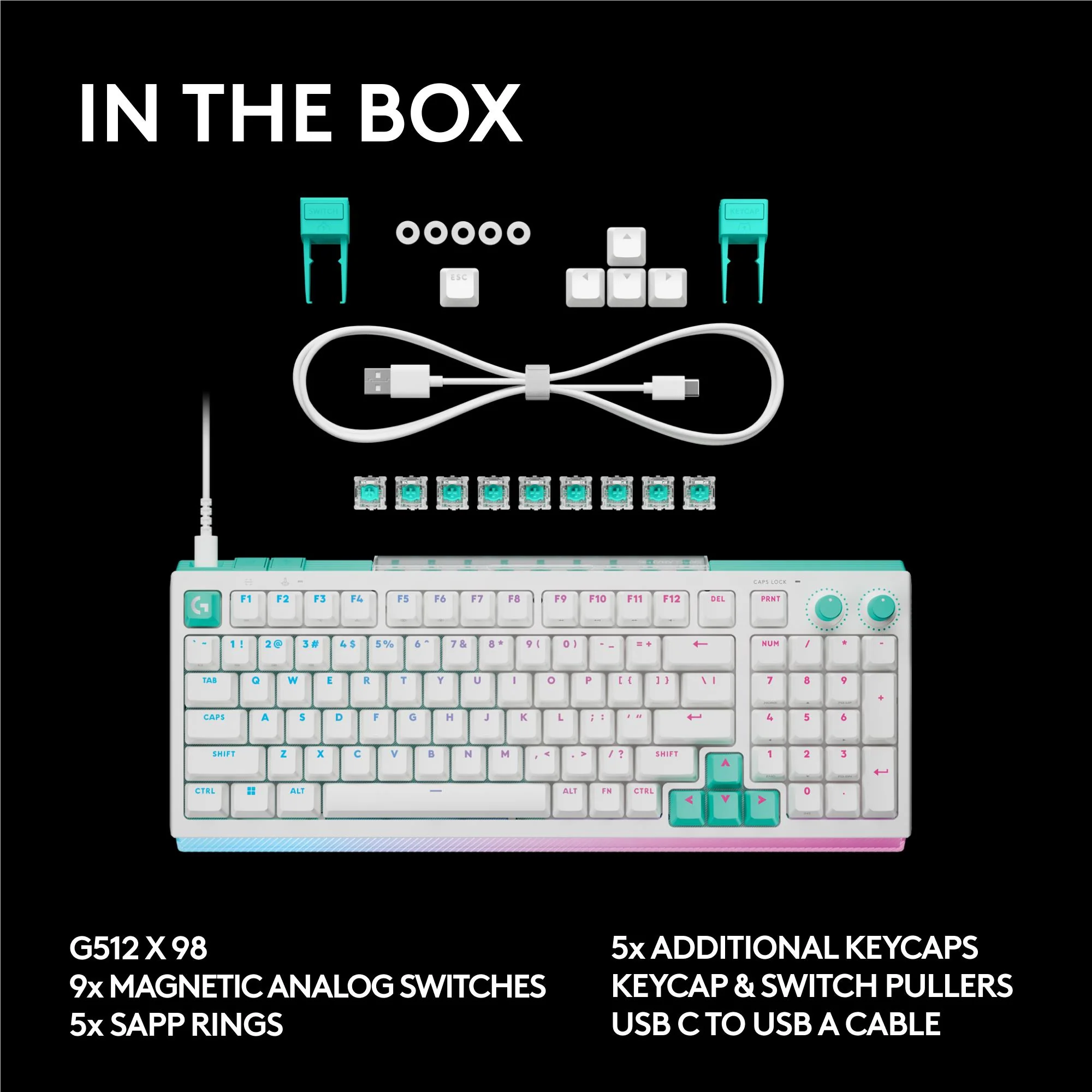 Logitech G G512 X 98 Mechanical Gaming Keyboard (White) - Image 10