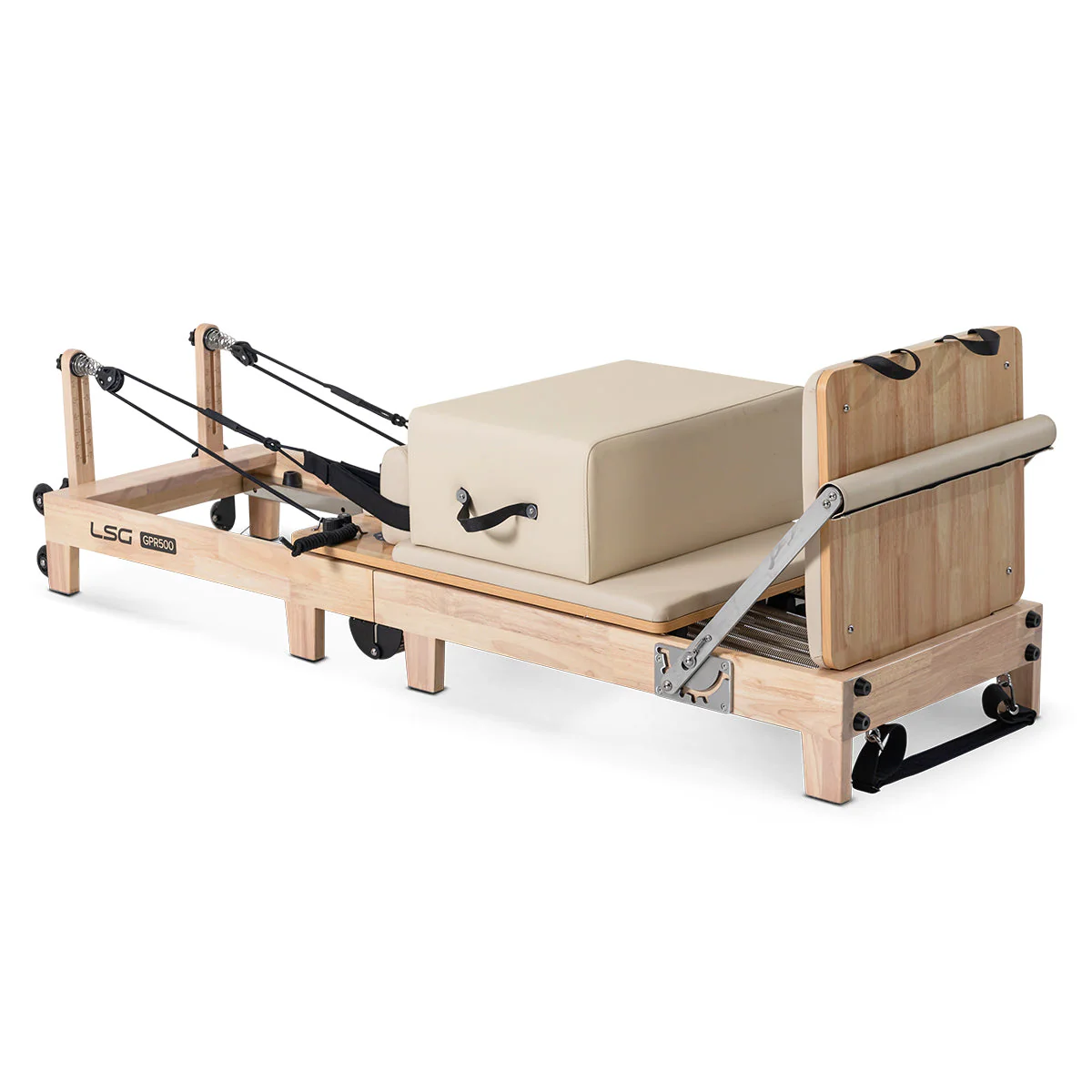LSG GPR500 Folding Wooden Pilates Reformer Machine (Beige) - Image 3
