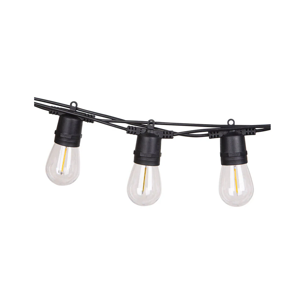 LumiFX 10 Bulb Solar Powered Outdoor Festoon Lights 10m Warm White - Image 4