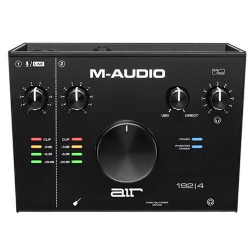 M-Audio Air 192/4 USB 2x2 Audio Interface Monitoring with Midi (Black)