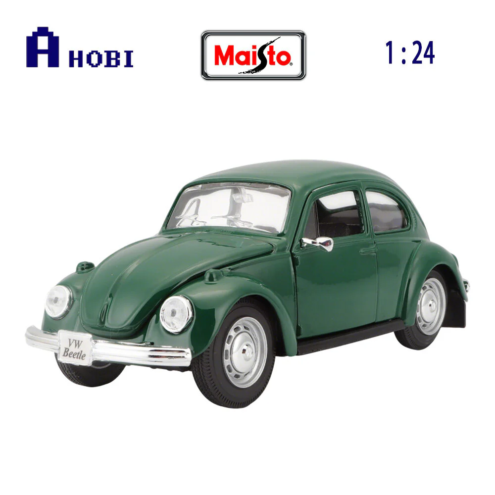 Maisto 1:24 Scale Volkswagen Beetle 1973 Green Diecast Car Model - Image 7