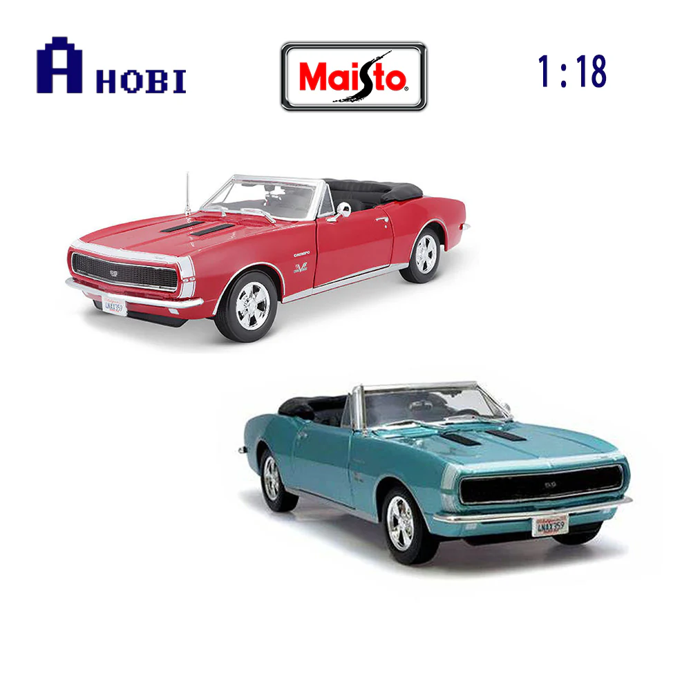 Maisto Licensed 1:18 Scale Chevrolet Camaro SS 396 Convertible 1967 Diecast Model Car (Turquoise) - Image 6