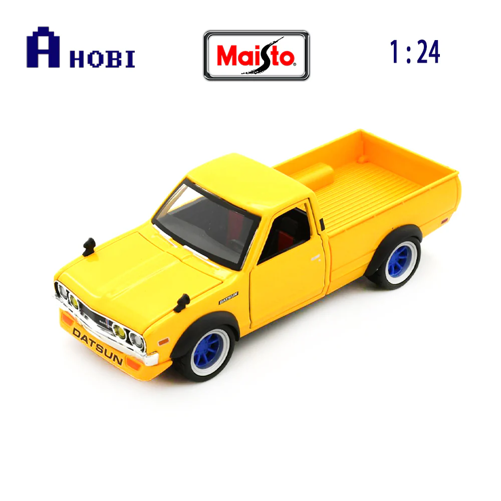 Maisto Licensed 1:24 Scale Tokyo Modern Datsun 620 Pick Up 1973 Diecast Model Car Yellow - Image 3