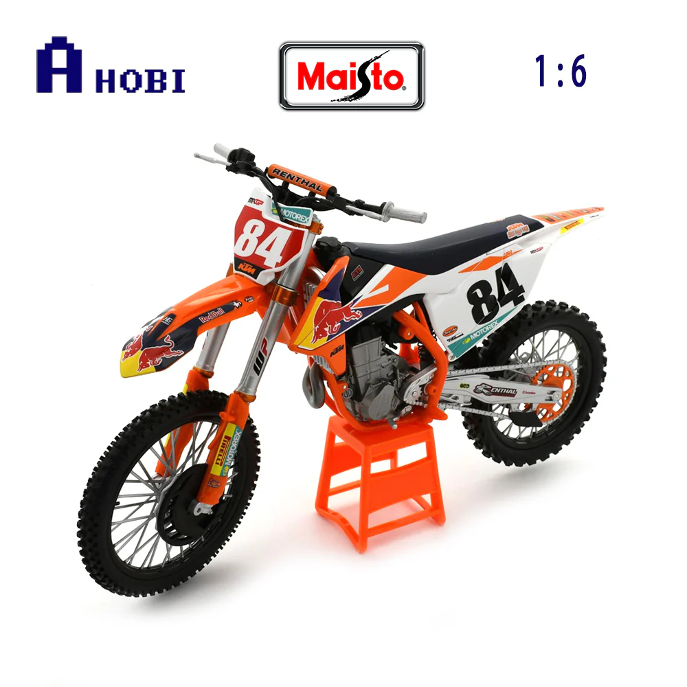 Maisto Licensed 1:6 Scale Red Bull KTM 450 SX F Factory #84 J Herling 2018 Diecast Model Bike Orange - Image 3