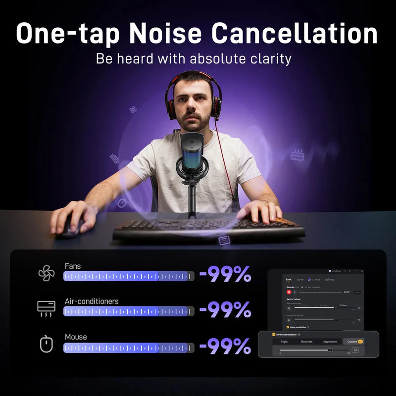 MAONO DM40 Pro USB/Wireless Gaming Desktop Microphone (Black) - Image 3