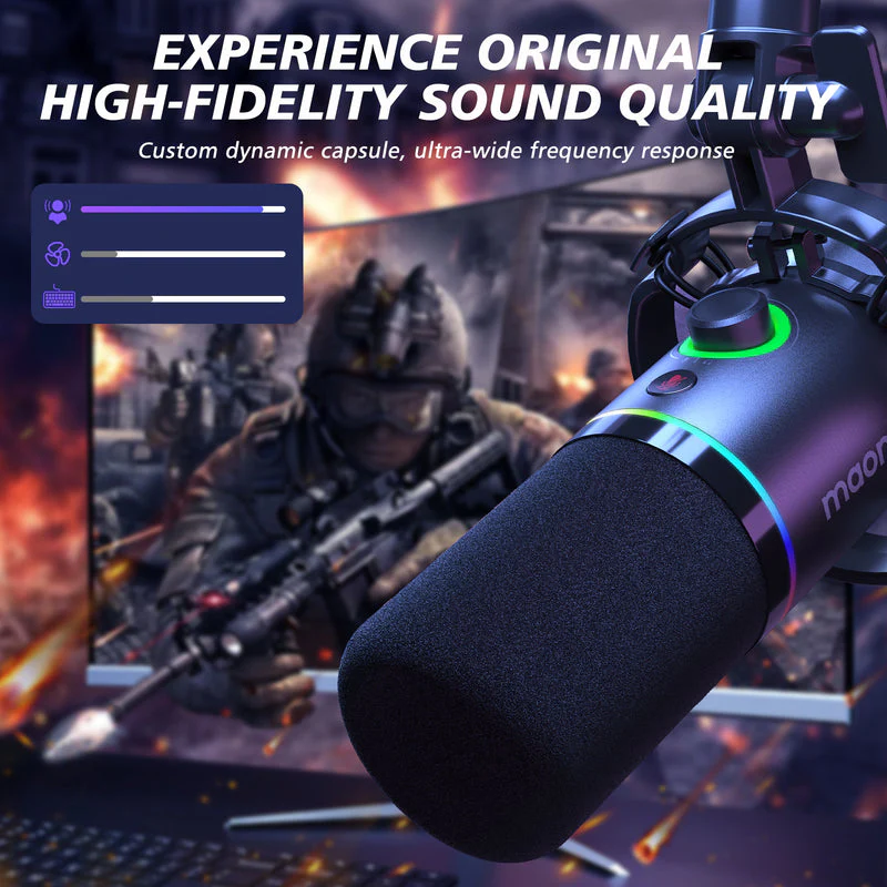 MAONO PD200XS USB/XLR Dynamic Microphone Set with Boom Arm - Image 3