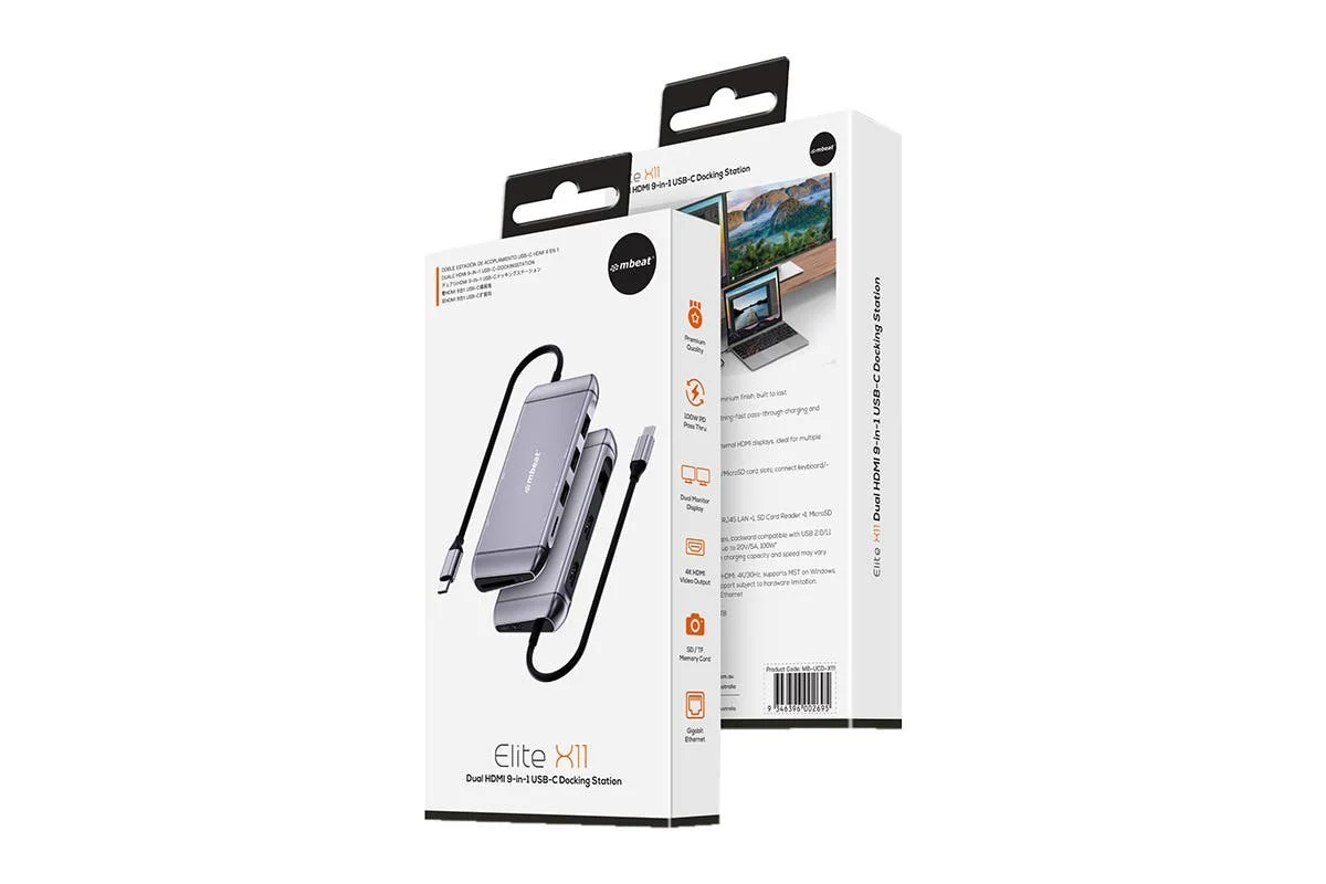 mBeat Elite X11 Dual Hdmi Mst 9-In-1 Usb-C Docking Station - Image 3