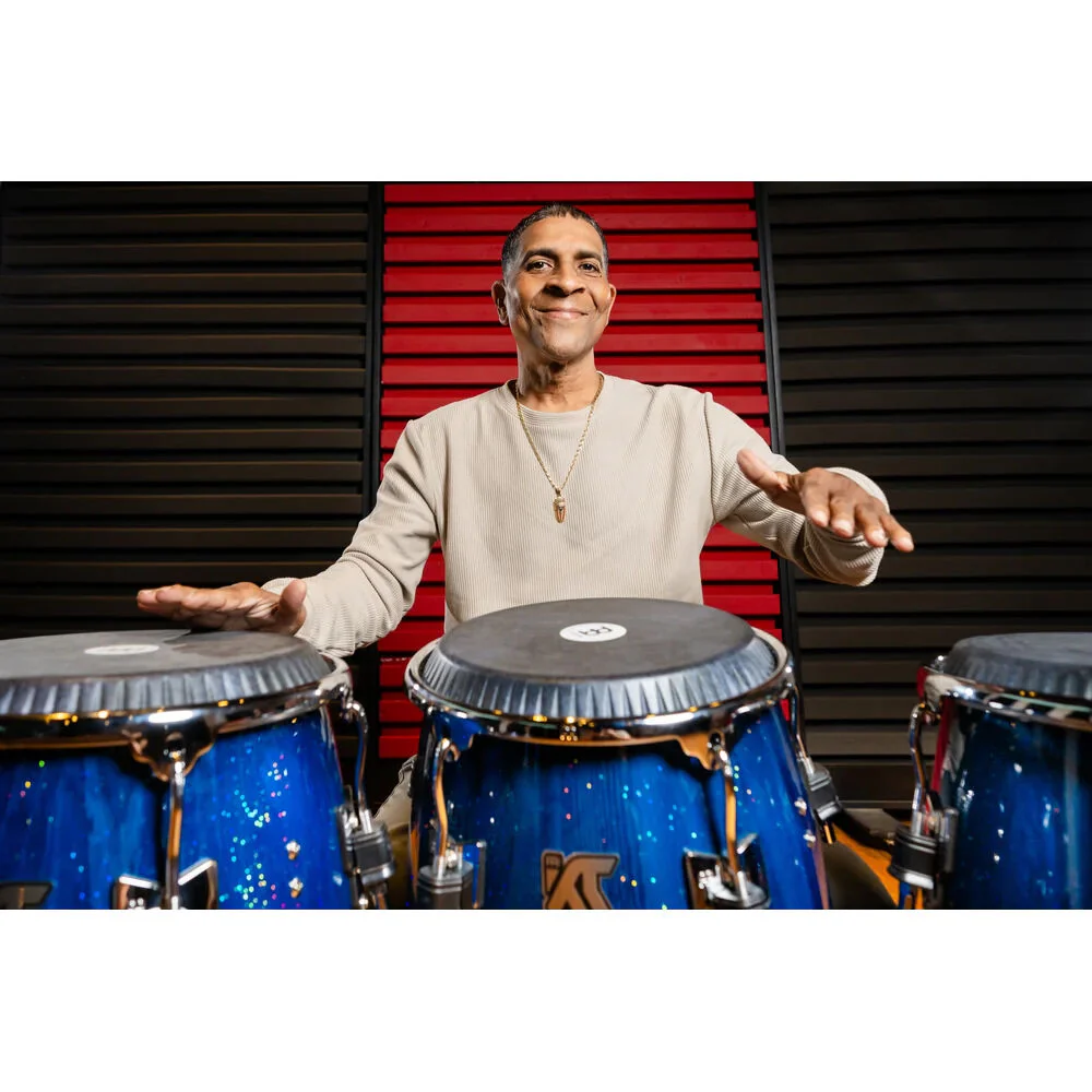 Meinl Kachiro Thompson Pinewood Tumba 12.5 Inch Percussion Drum Blue Wave - Image 2