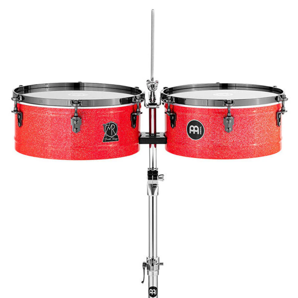 Meinl Manolito Rodriguez Timbales 14 and 15 Inch Musical Drum Kit Atomic Red - Image 3
