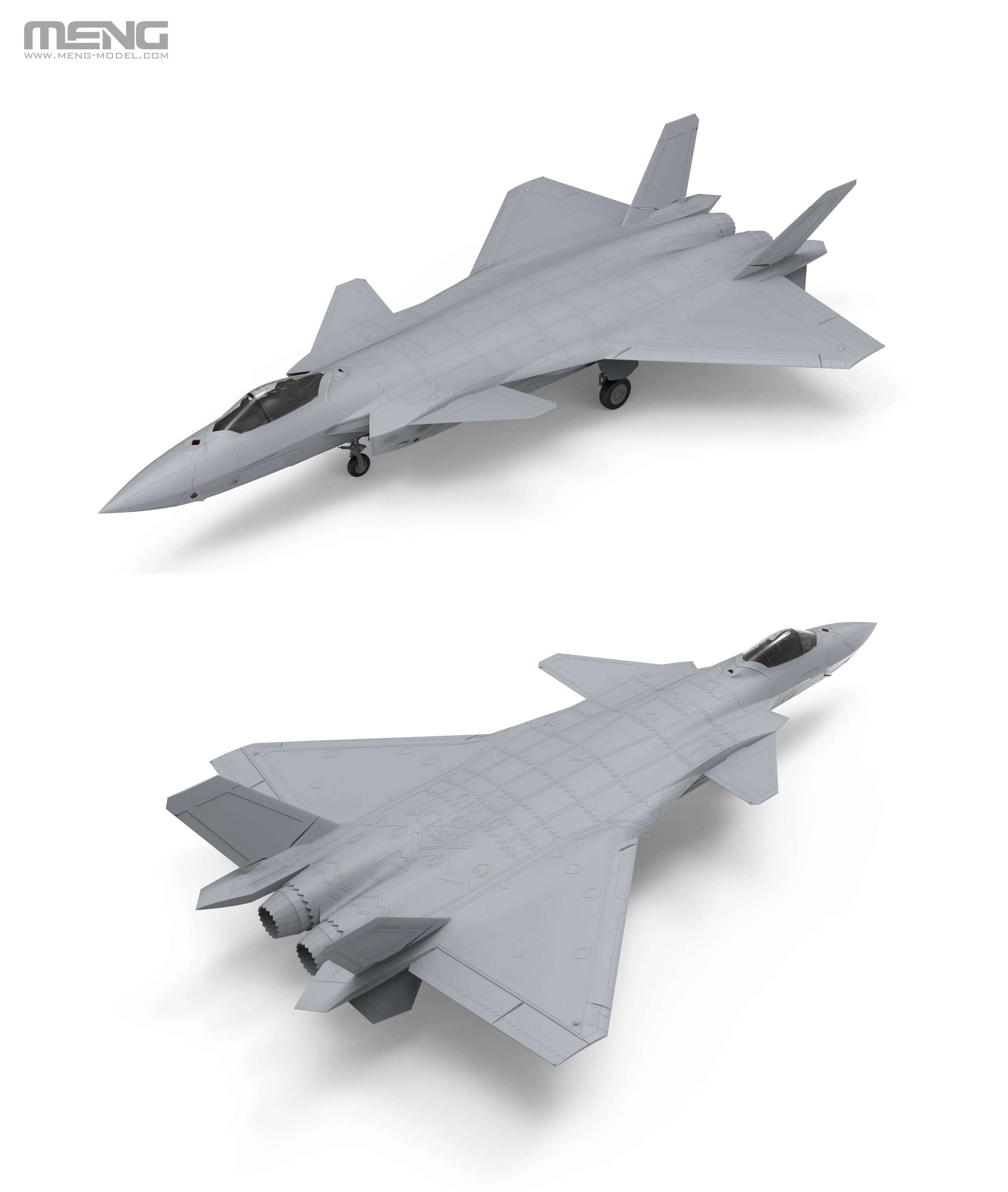 Meng 1/48 Chinese J-20 Stealth Fighter Plastic Model Kit - Image 2