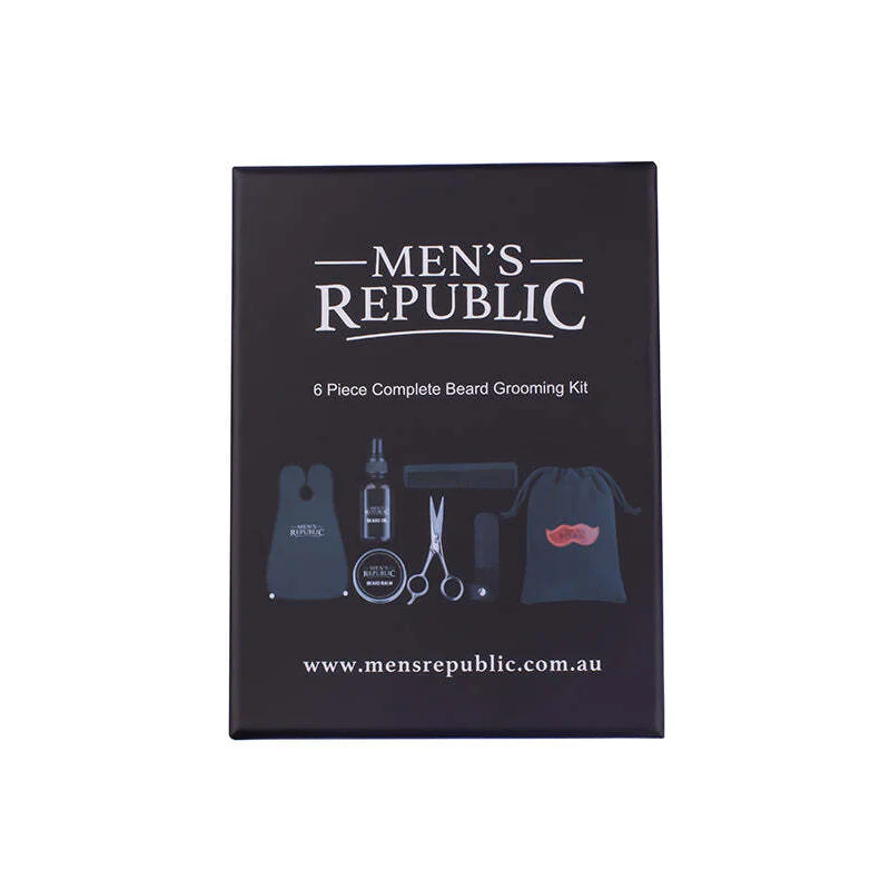 Men's Republic Beard Grooming/Styling Kit with Storage Bag and Apron 6pc - Image 2