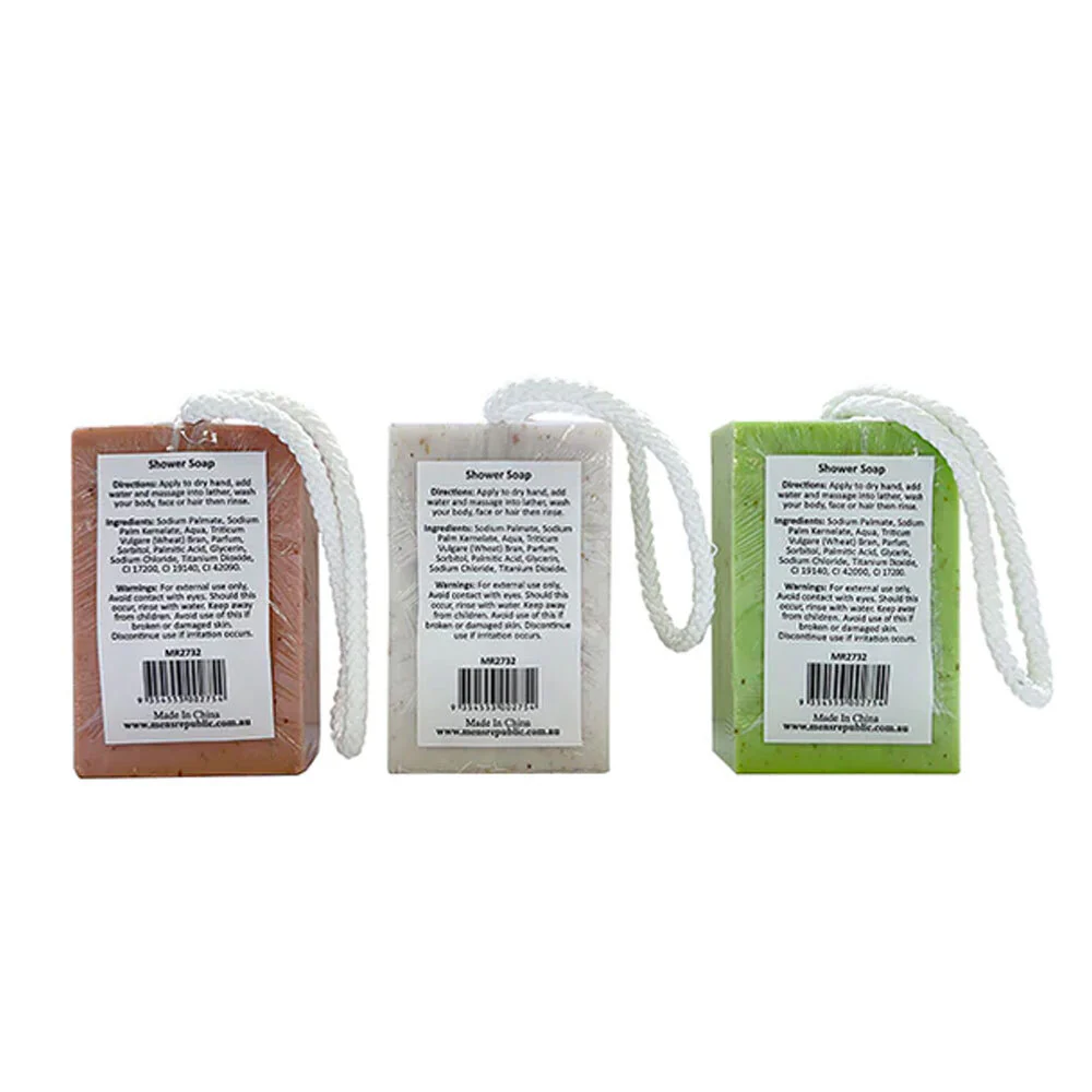 Men's Republic Logo Soap-on-a-Rope Bergamot & Sandalwood Body Bar Soap 6pc - Image 4