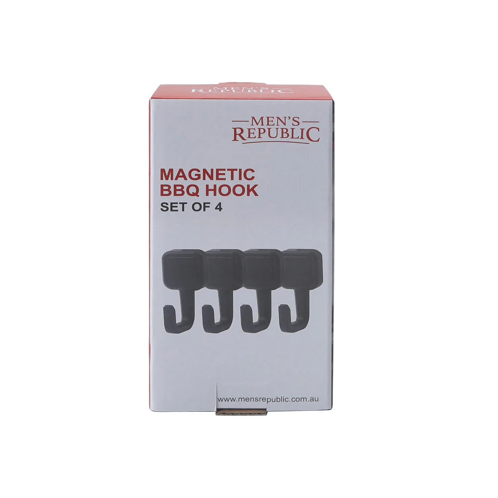 Men's Republic Magnetic BBQ Hooks for Utensil Organisation 4pc Black