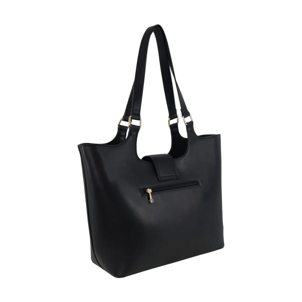 Milleni Women's Handbag Vegan Leather Fashion Chic Caryall Tote Bag (Black) - Image 4