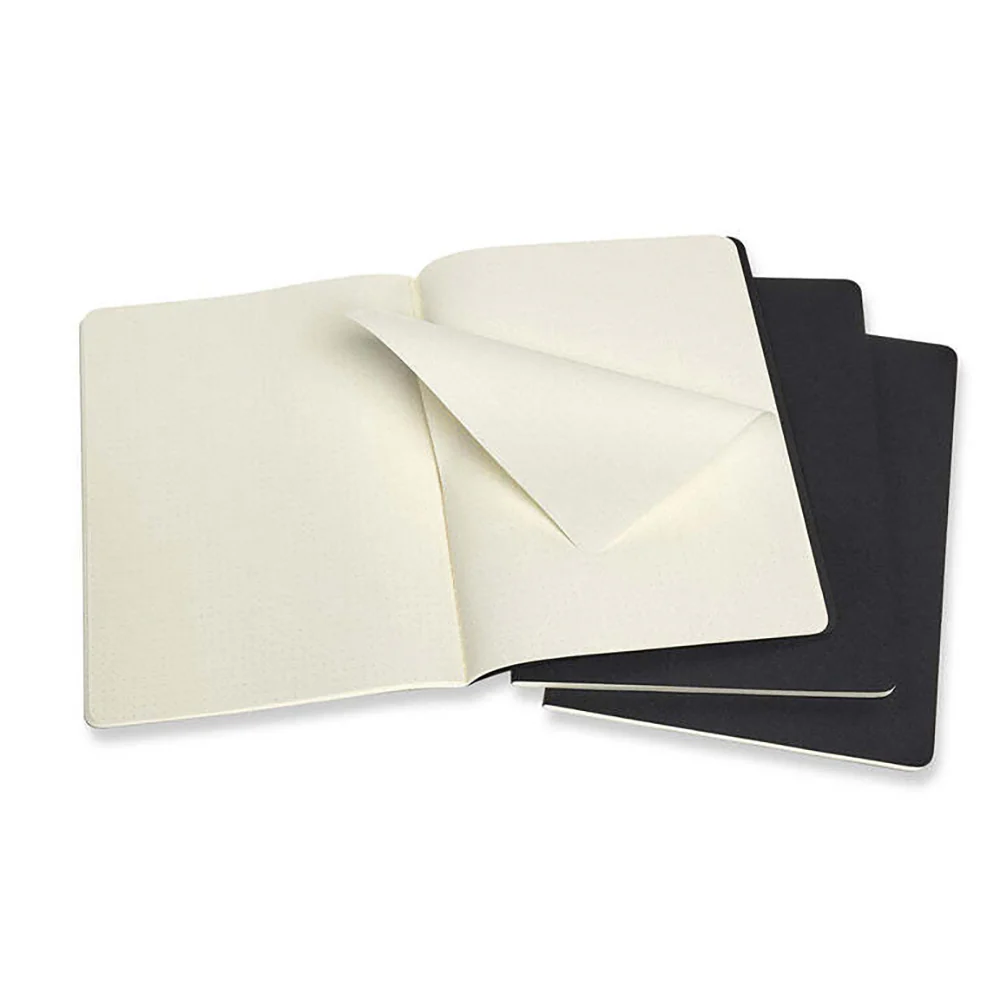 Moleskine Cahier Soft Cover Notebook Dot Grid Set X-Large (Black) [3-Pieces] - Image 2