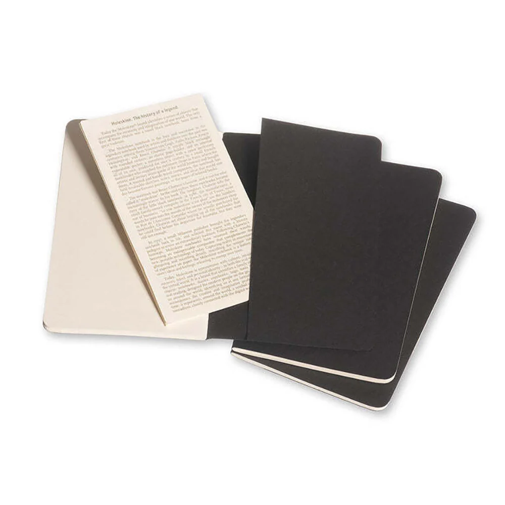 Moleskine Cahier Soft Cover Notebook Grid Set Pocket (Black) [3-Pieces] - Image 4