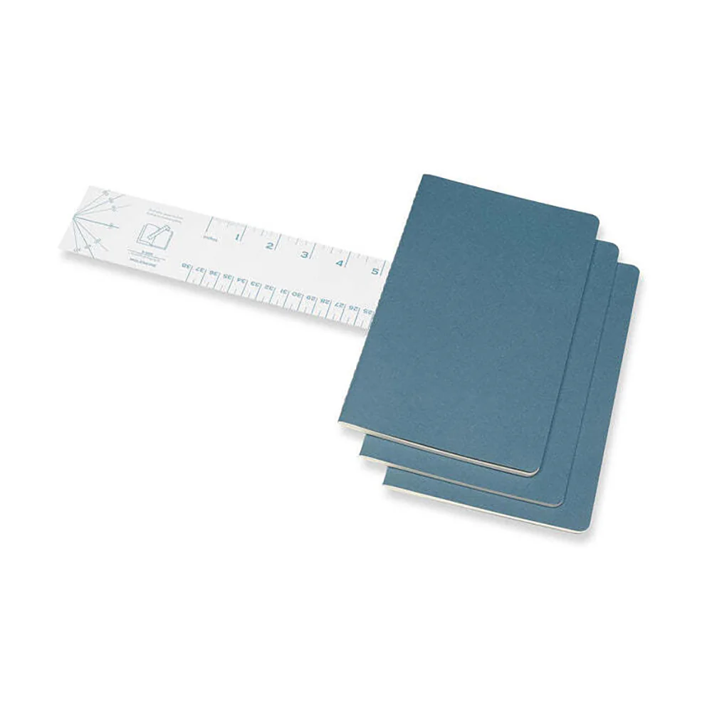 Moleskine Cahier Soft Cover Notebook Plain Set Large (Brisk Blue) [3-Pieces] - Image 2