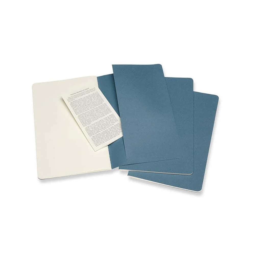 Moleskine Cahier Soft Cover Notebook Plain Set Large (Brisk Blue) [3-Pieces] - Image 3
