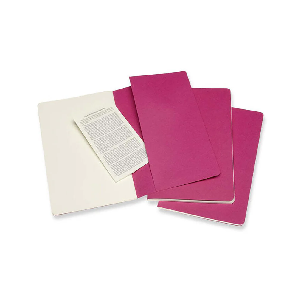 Moleskine Cahier Soft Cover Notebook Plain Set Large (Kinetic Pink) [3-Pieces] - Image 4