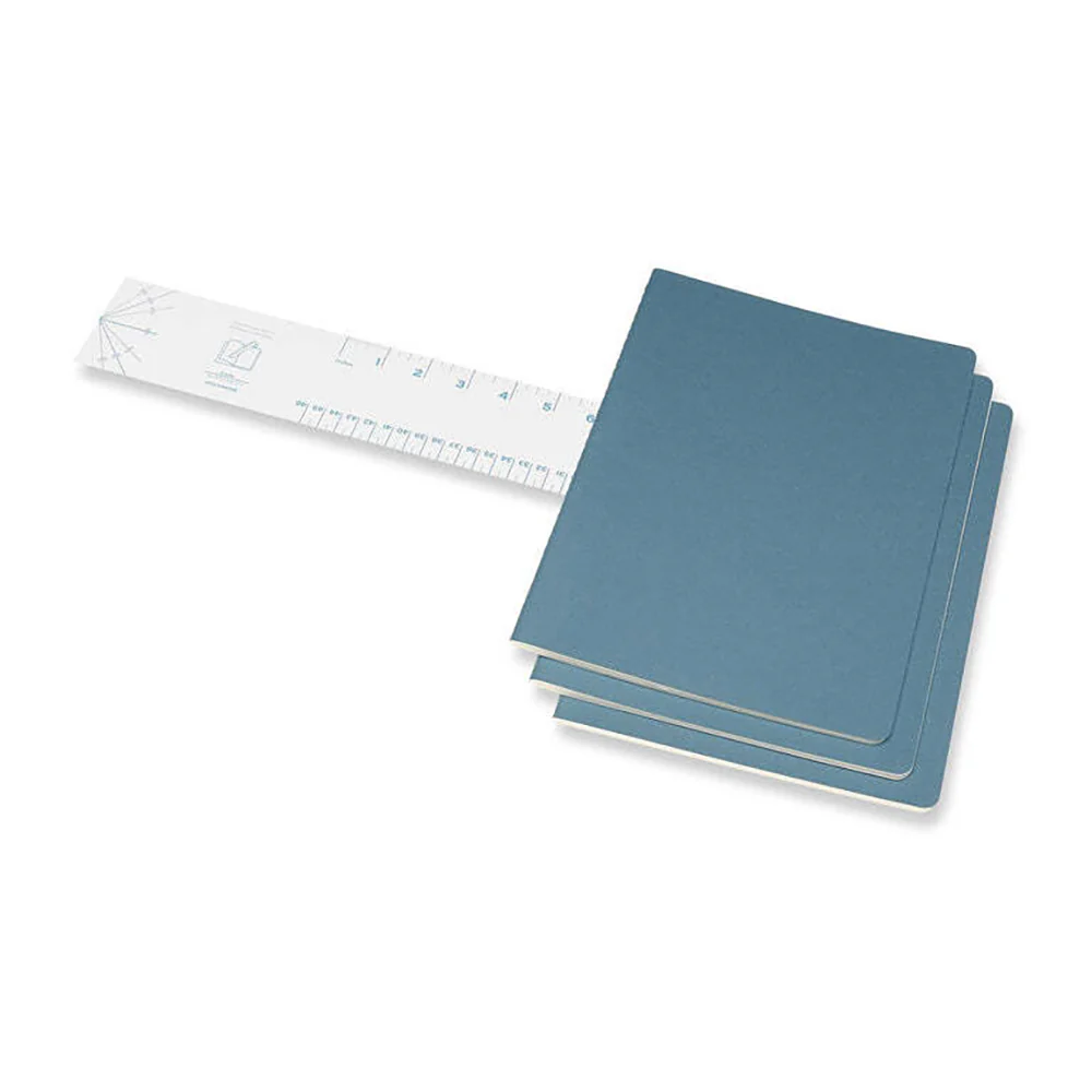 Moleskine Cahier Soft Cover Notebook Plain Set X-Large (Brisk Blue) [3-Pieces] - Image 2