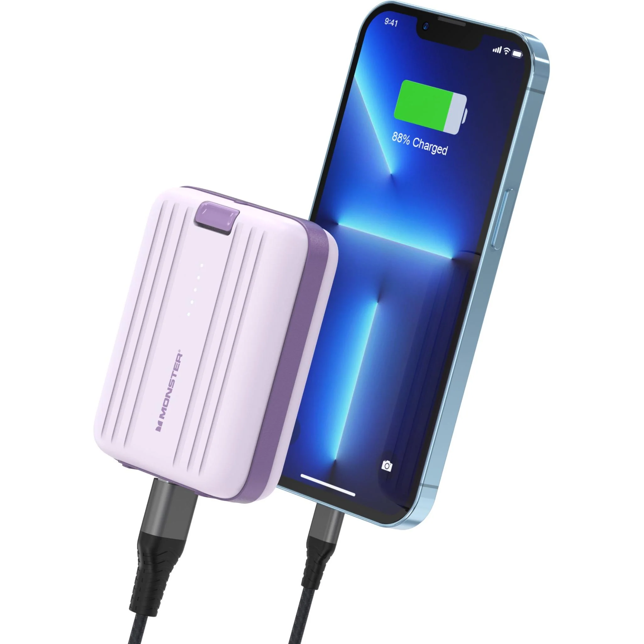 Monster 10K 22.5W Portable Power Bank (Purple) - Image 2