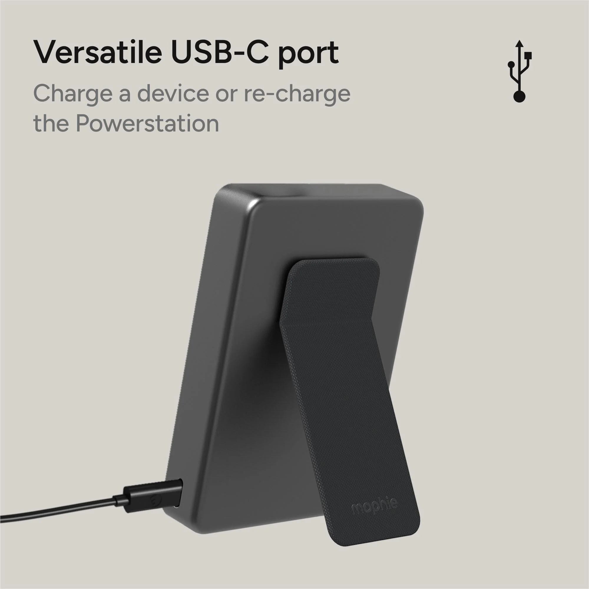 mophie Qi2 Wireless 10K PowerStation Mini with Stand (Black) - Image 10