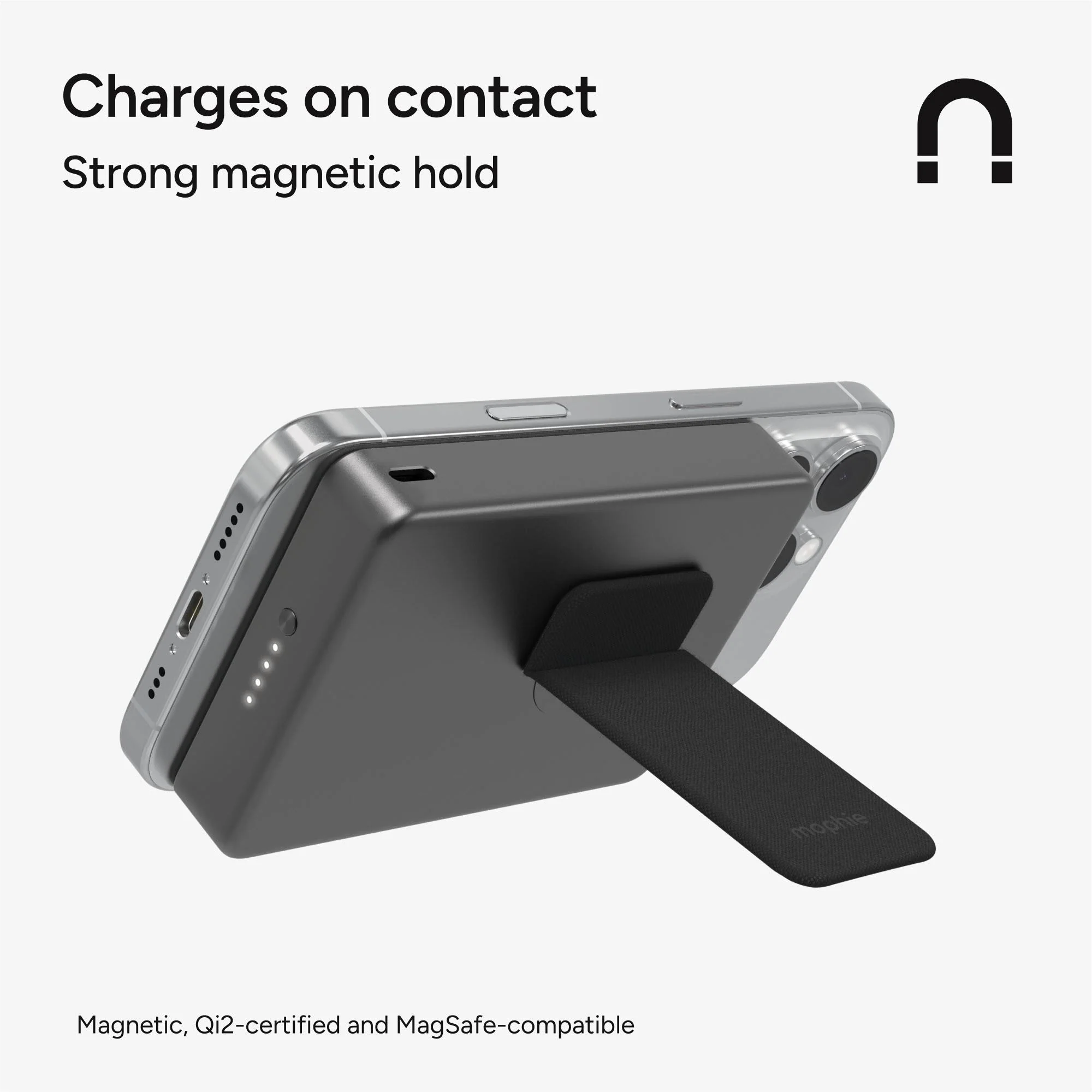 mophie Qi2 Wireless 10K PowerStation Mini with Stand (Black) - Image 7