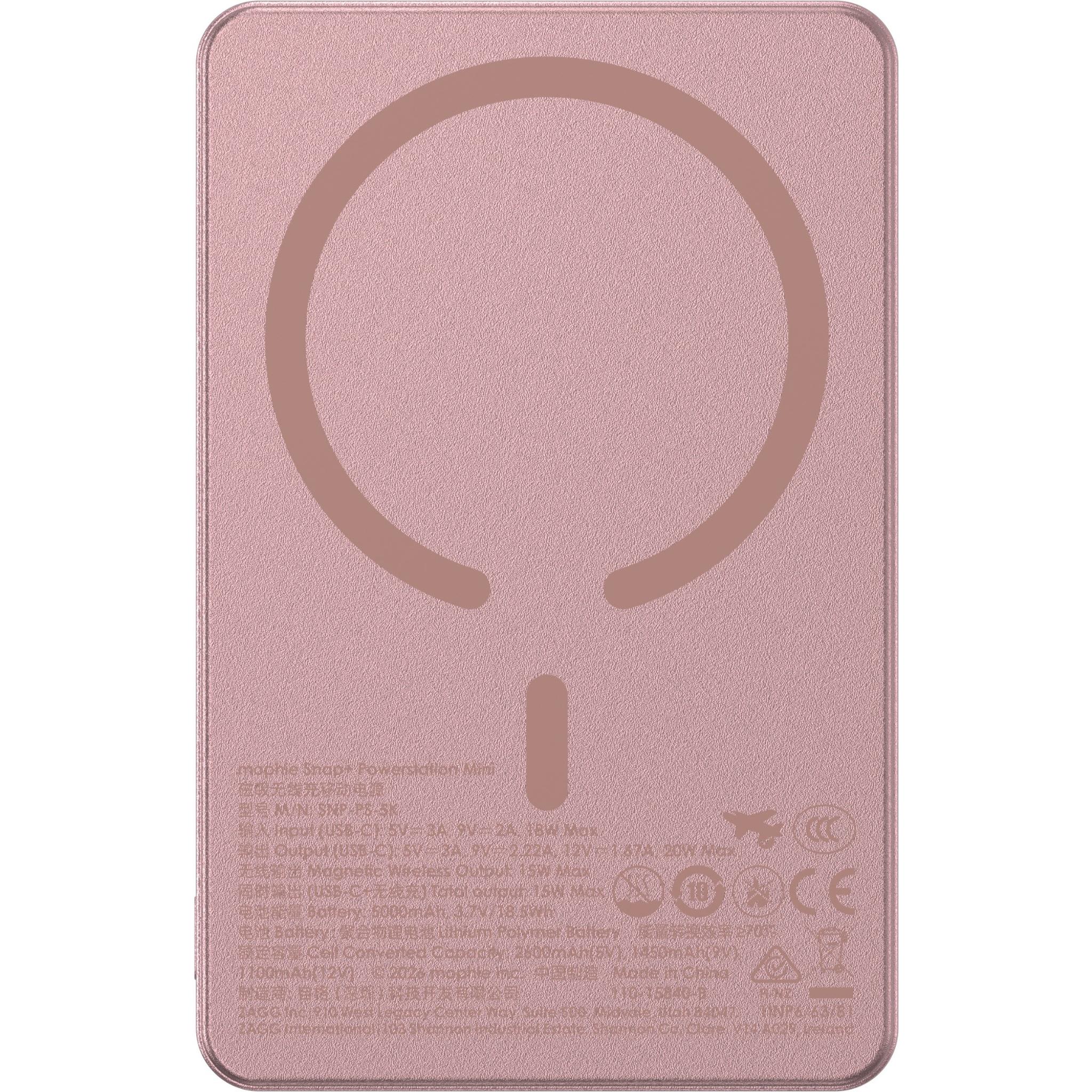 mophie Snap+ Powerstation Mini 5K Magnetic Power Bank (Rose Gold) - Image 3