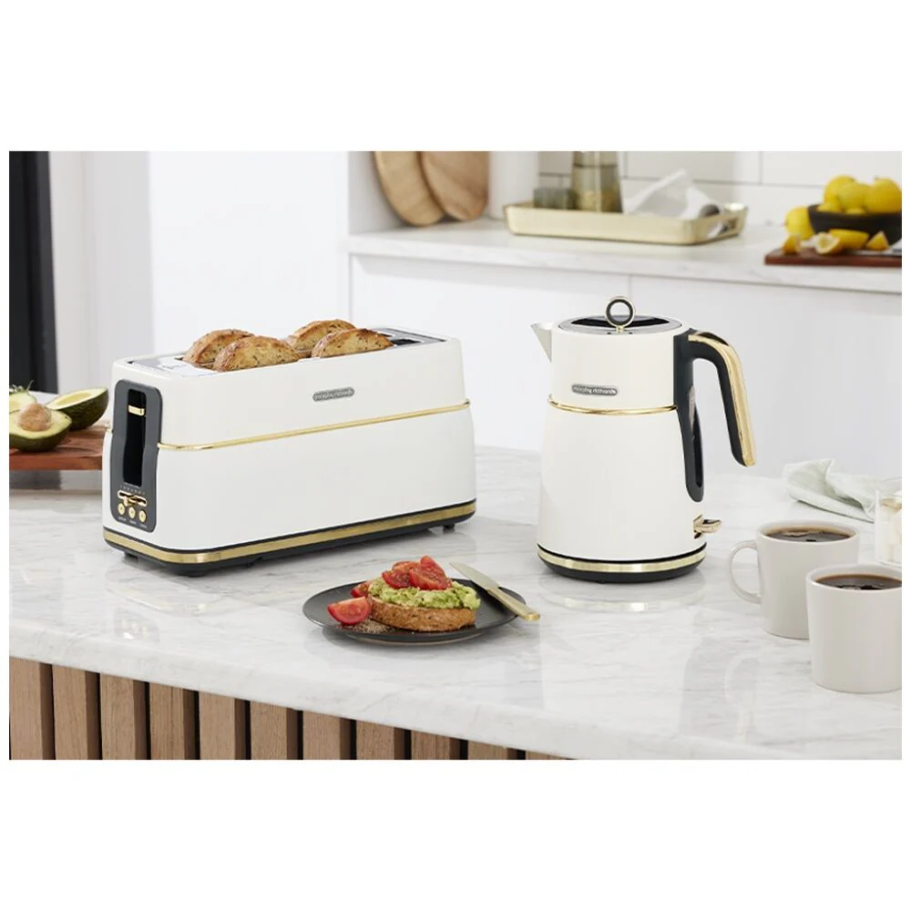 Morphy Richards Signature Soft Gold Toaster 1800W 4 Slice Defrost (Matte White) - Image 6