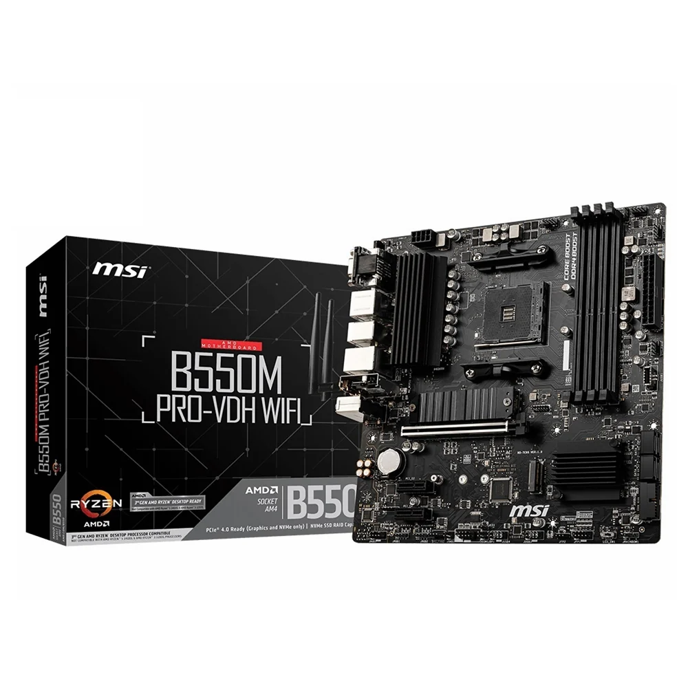 MSI B550M PRO-VDH Wi-Fi AMD B550 AM4 Desktop Motherboard