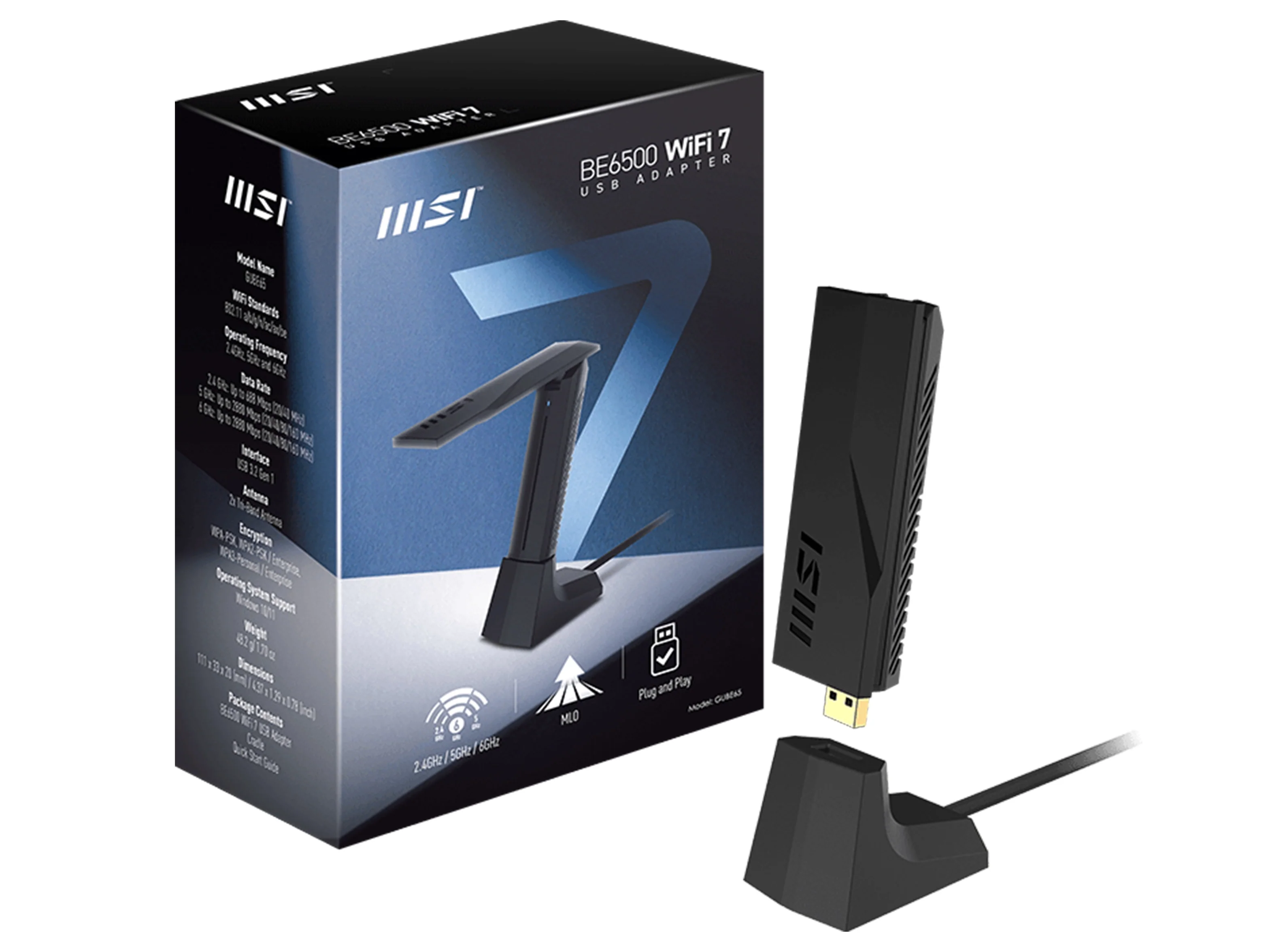 MSI BE6500 Wi-Fi 7 USB Adapter - Image 4