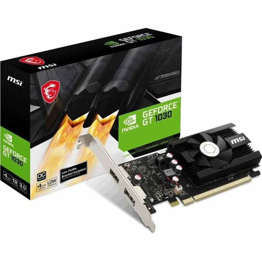 MSI NVIDIA GeForce GT 1030 Graphic Card - 4 GB DDR4 SDRAM - Low-profile - 1.19 G - - Image 2