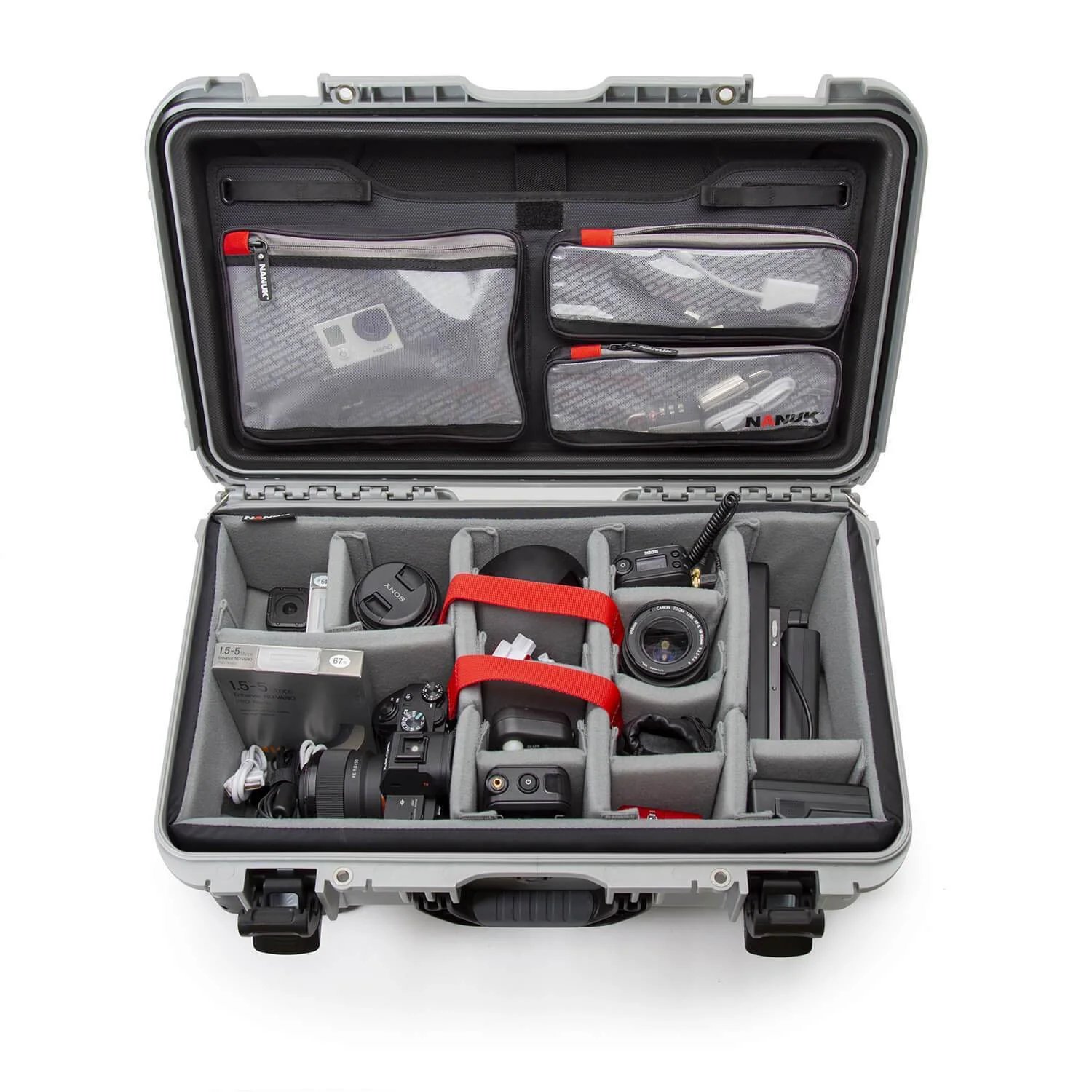Nanuk 935 Pro Photo Kit Hard Case with Lid Organiser/Divider (Silver) - Image 2