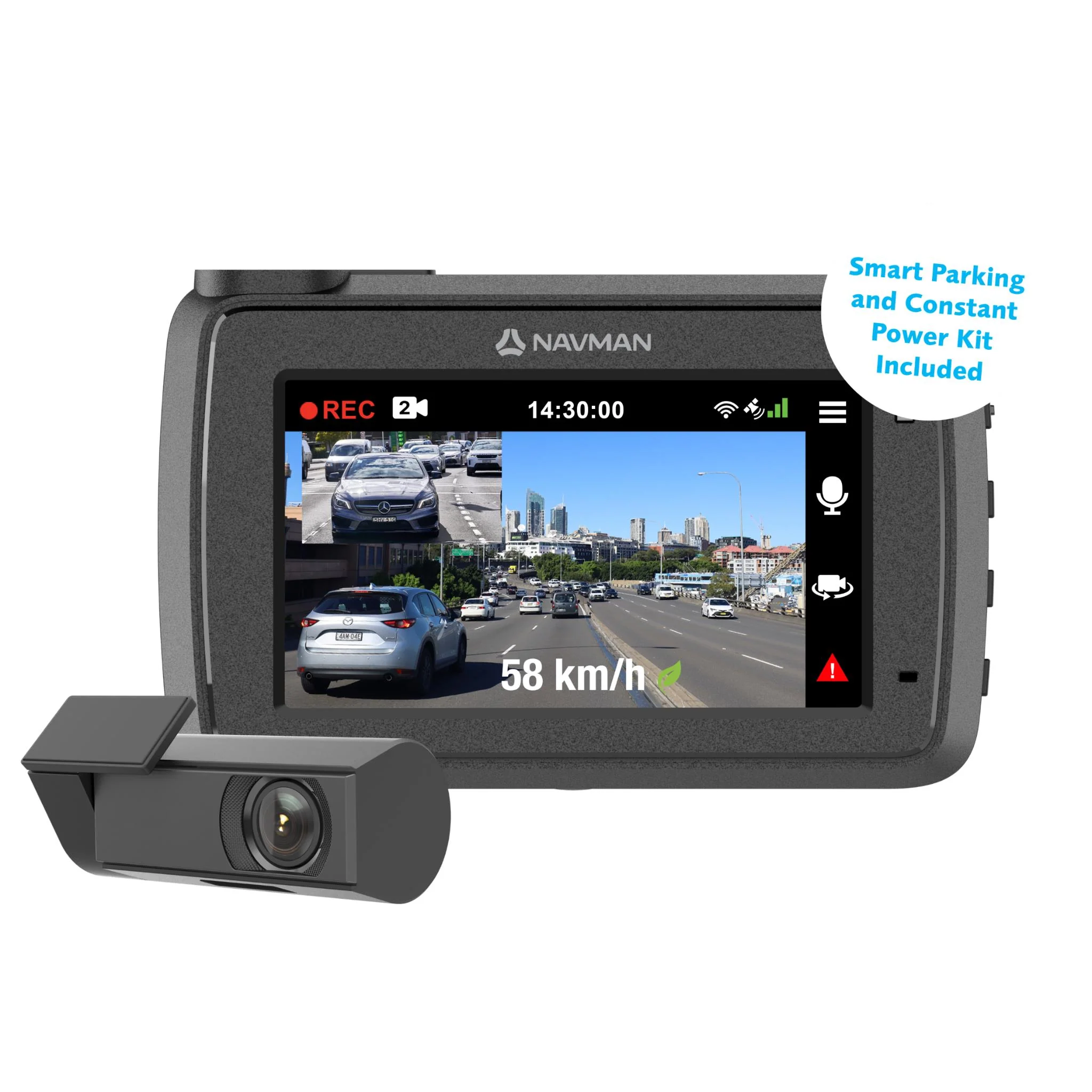 Navman MiVue Smart True 4K DC Front and Rear Dash Cam - Image 2