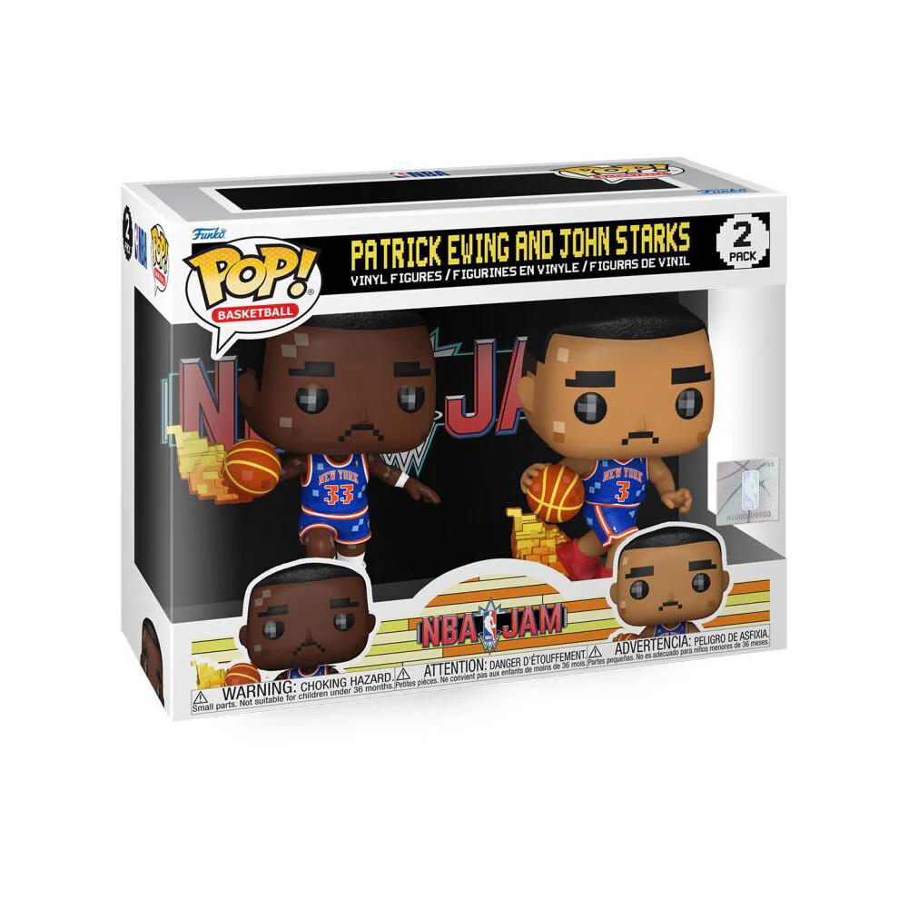 NBA JAM 2-Pieces Knicks Patrick Ewing & John Starks 8-Bit Pop Vinyl Figures 4" - Image 3